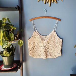 American Eagle Crocheted Crop Top